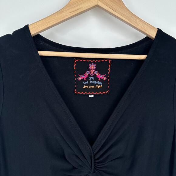 Johnny Was JWLA Embroidered Floral Dress Hearts Roses V Neck Midi - Picture 3 of 12